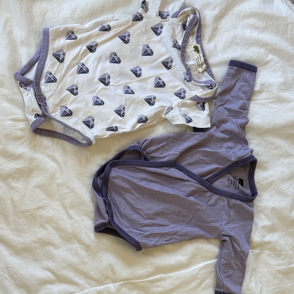 Purple and White Baby Onesies